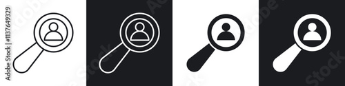 Hiring icons collection in black filled and line style.