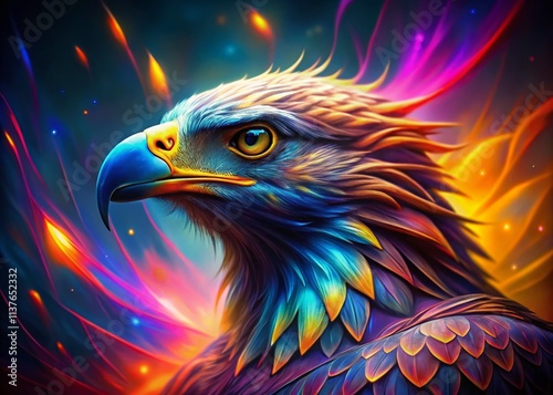 Long Exposure Eagle Coloring Book Page, Artistic Bird Photography, Wildlife Photo, Nature Image, Fantasy Eagle