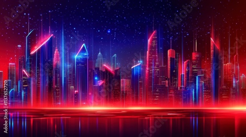 Vibrant Neon Cityscape: A Futuristic Metropolis at Night