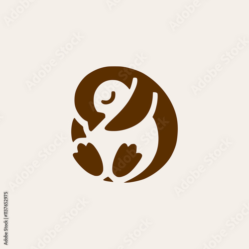 cute penguin sleeping animal logo vector illustration template design