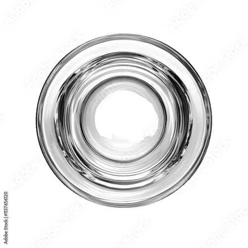 
Empty, classic water glass cup isolated on white or transparent background, clipping, top view