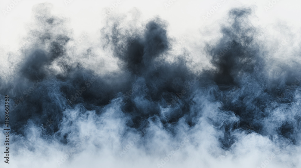 A large cloud of smoke, with the smoke being blue in color A large cloud of smoke, with the smoke being blue in color