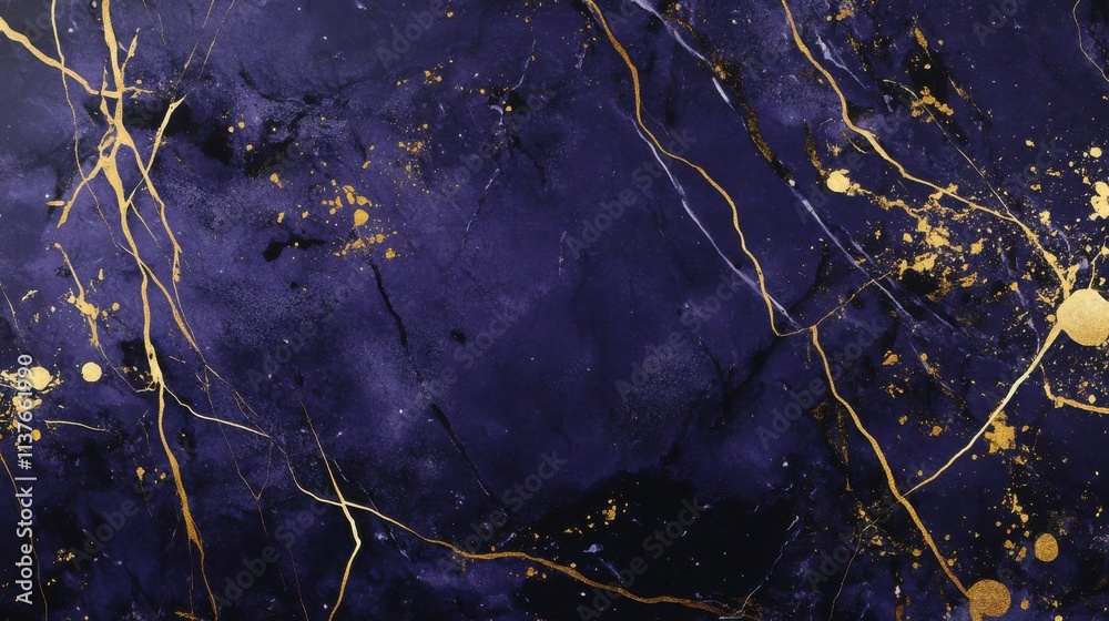 Stunning Dark Purple Marble with Gold Splatter Design - Elegant Abstract Background Stunning Dark Purple Marble with Gold Splatter Design - Elegant Abstract Background