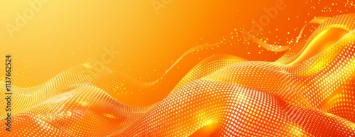Abstract orange background with a gradient, dots, and curved lines vector presentation.