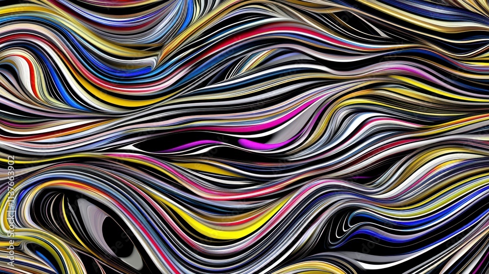 Fototapeta premium Abstract Colorful Flowing Lines: A Vibrant Visual Symphony