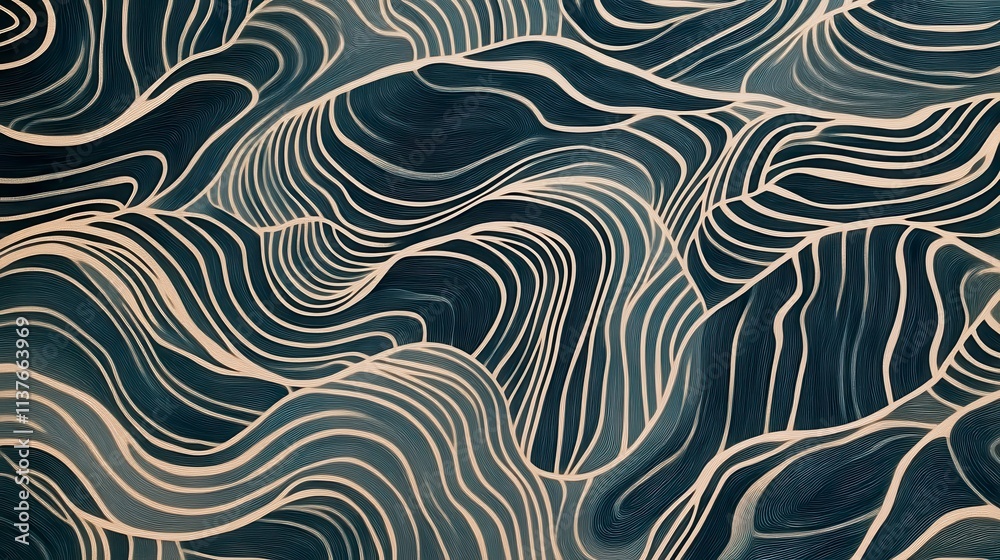 Abstract Landscape Art: A Stunning Visual Feast of Layered Lines and Colors