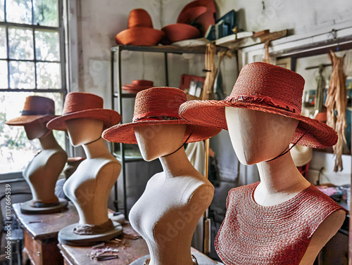  a diy hat-making project featuring various handmade hats with unique desi