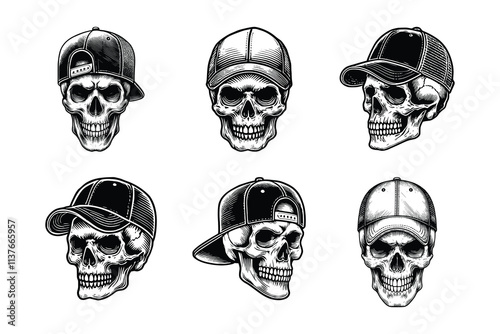 Schomburgk's deer head  skull vector handdrawn style