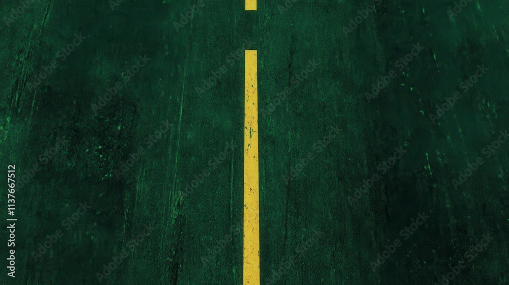 Dark Green Asphalt Roadway with Yellow Line - A Detailed Road Texture Dark Green Asphalt Roadway with Yellow Line - A Detailed Road Texture