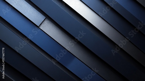 Abstract Dark Blue Geometric Pattern with Angled Lines and Textured Surfaces