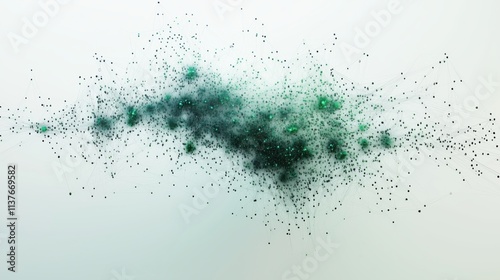 Grüne Lichtlinien in abstrakter Struktur