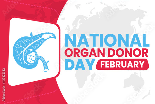 NATIONAL ORGAN DONOR DAY Vector Illustration background on february