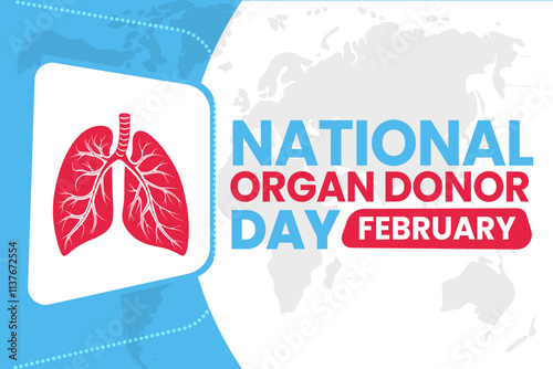 NATIONAL ORGAN DONOR DAY Vector Illustration background