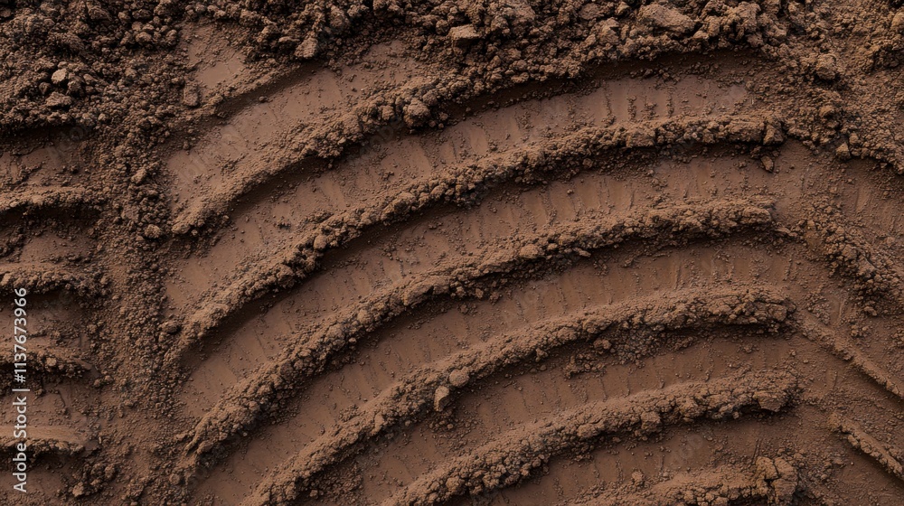 Detailed Closeup of a Brown Earth with Tire Tracks Detailed Closeup of a Brown Earth with Tire Tracks