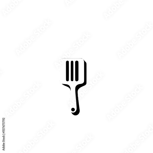 A wooden spatula icon with a wide, flat head with three slots cut into it and a long, curved handle
