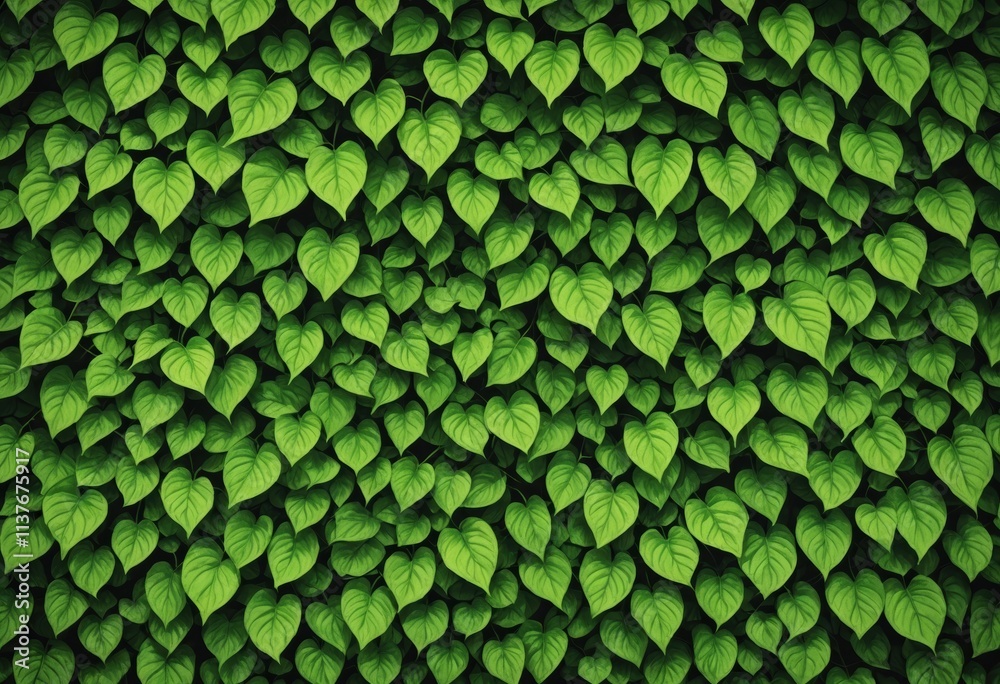 Naklejka premium green leaves wall background, leaf wall nature background