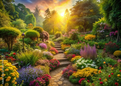 Stunning Garden Photography: Lush Blooms, Serene Landscapes, Floral Paradise, Vibrant Colors, Nature's Beauty