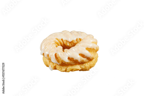 French cruller isolated on white or transparent png