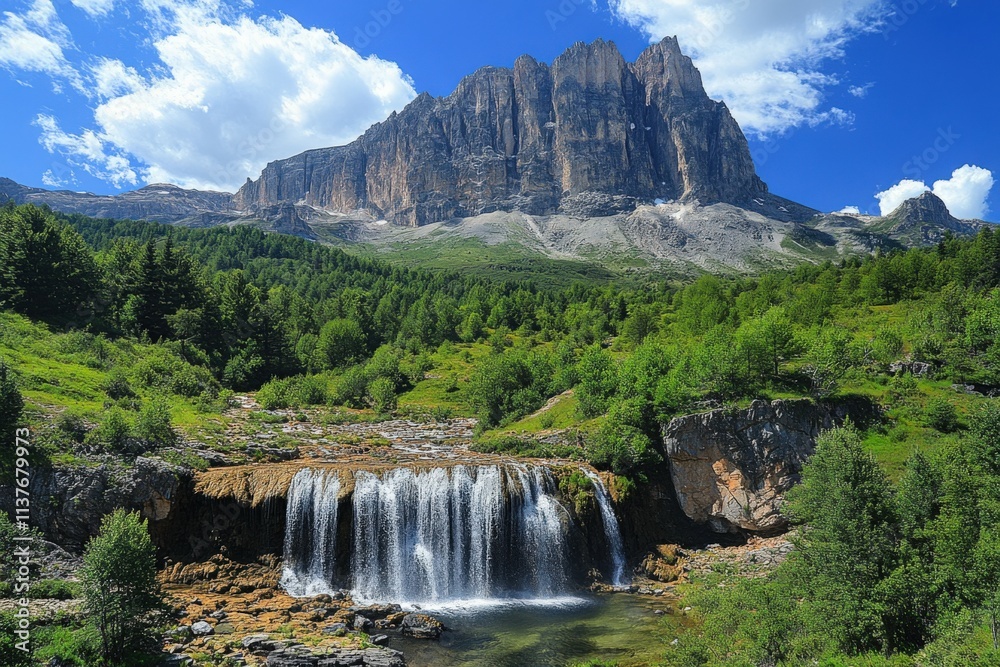 Fototapeta premium Beautiful sunrise in Norway - lofotens. Beautiful simple AI generated image