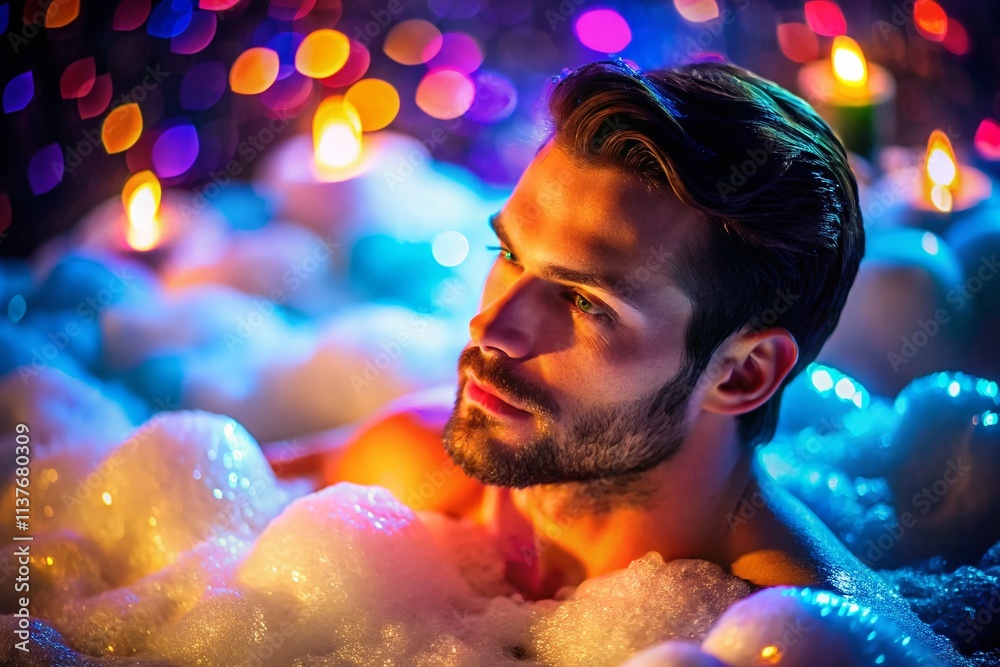 Macro Photography: Men's Bath Bubbles - Close-up Relaxation Shots