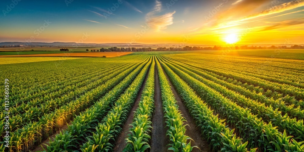 Stunning Panoramic Aerial View of California's San Joaquin Valley Cornfields Stunning Panoramic Aerial View of California's San Joaquin Valley Cornfields