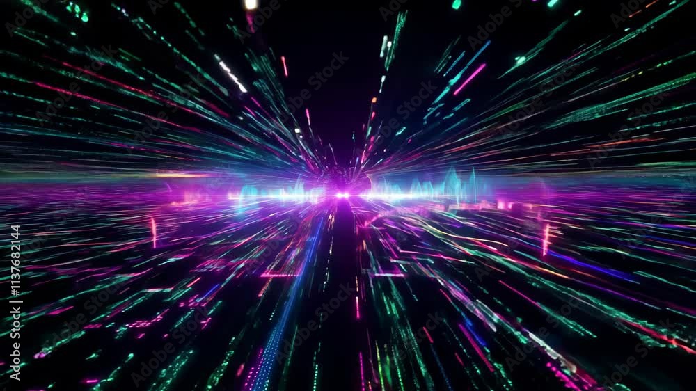Spectacular light display in an urban setting during nighttime, showcasing vibrant colors and dynamic patterns Spectacular light display in an urban setting during nighttime, showcasing vibrant colors and dynamic patterns