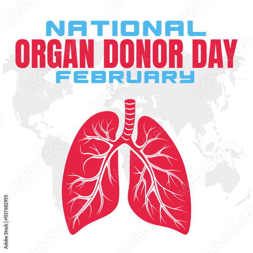 vector illustration for NATIONAL ORGAN DONOR DAY social media post background