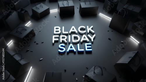 3d illustration banner of BLACK FRIDAY SALE photo