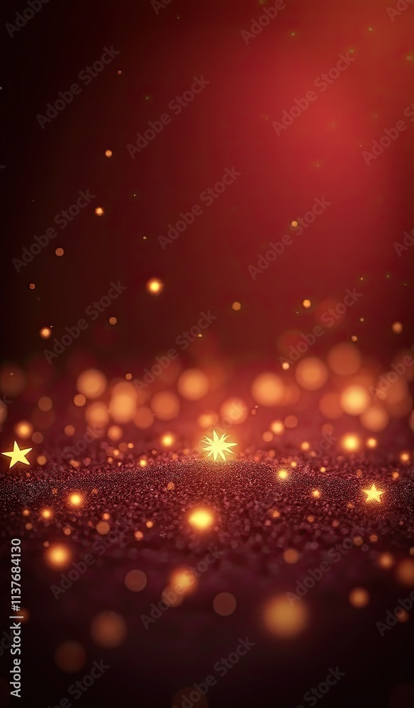 A mesmerizing scene of glowing stars scattered across a dark textured surface