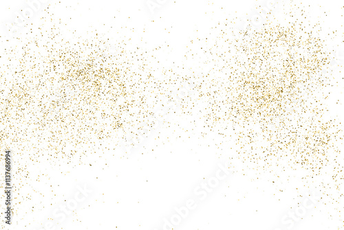 Gold Texture Pattern on Transparent Background. Light Golden Confetti. PNG Design Element.