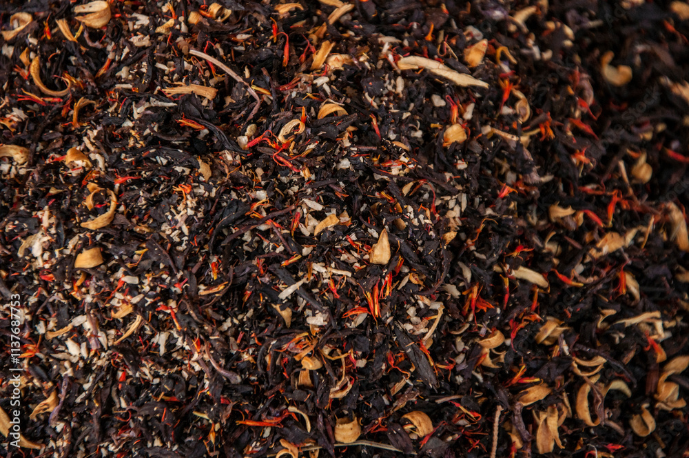 Loose herbal tea in the market Loose herbal tea in the market