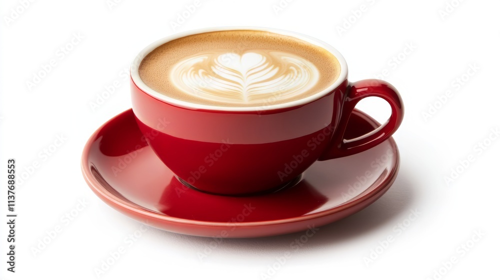 Aromatic Red Cup Latte with Exquisite Art Aromatic Red Cup Latte with Exquisite Art