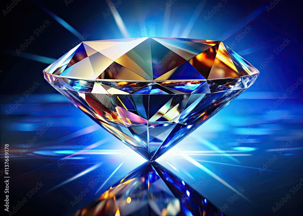 Architectural lines frame a vibrant blue diamond in a stunning still life; luxury, geometry, and gemstone artistry meet.