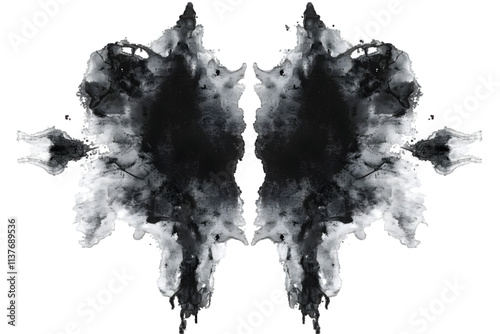 Photo Rorschach inkblot test isolated on white or transparent background


