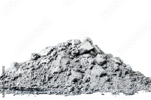 Pile of cement powder isolated on white or transparent background


