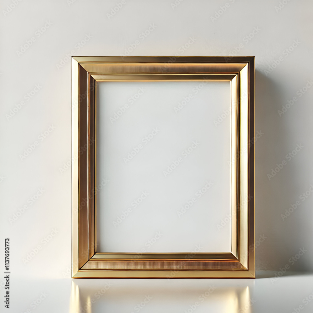 Square gold frame with a minimalist design, ideal for modern decor and displaying art or photos. Square gold frame with a minimalist design, ideal for modern decor and displaying art or photos.