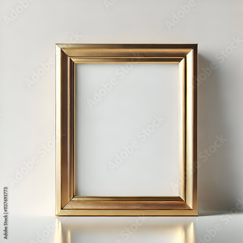 Square gold frame with a minimalist design  ideal for modern decor and displaying art or photos. 