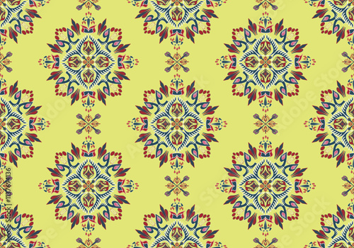 seamless damask floral  pattern design for fabric curtain wallpaper mattresses carpet floor bed sheet bolster pillow blanket ceramic tile background wrapping ornament