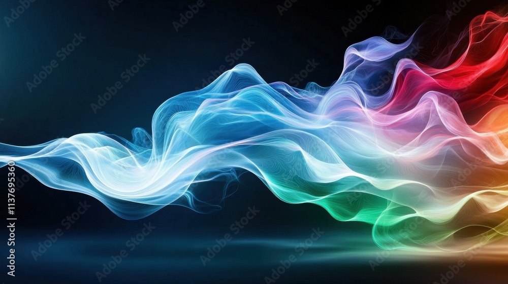 Obraz premium A stunning composition of vibrant blue, red, white, and purple light painting long exposure ripples and waves against a pitch black backdrop
