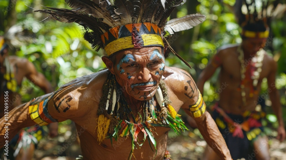 Cultural dance performance amazon rainforest ethnic tradition vibrant jungle close-up indigenous heritage celebration Cultural dance performance amazon rainforest ethnic tradition vibrant jungle close-up indigenous heritage celebration