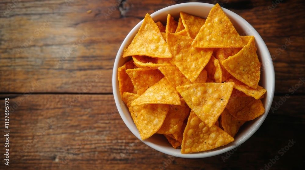 Crispy Tortilla Chips in a Bowl - Perfect Snack Crispy Tortilla Chips in a Bowl - Perfect Snack
