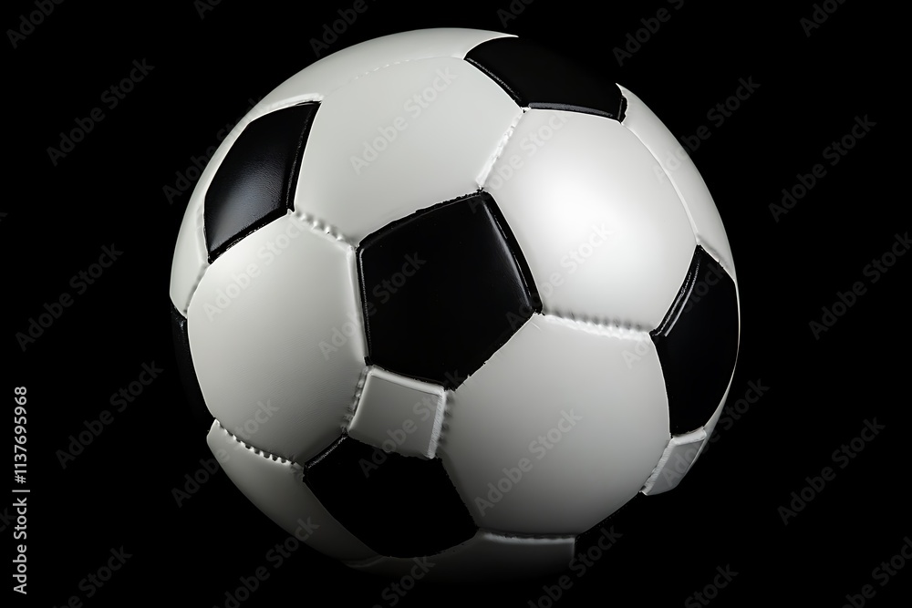 Fototapeta premium Soccer ball isolated on black, clipping path