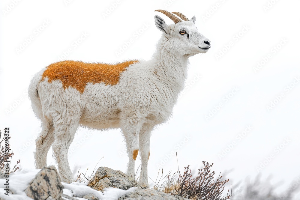 Resilient Mountain Goat on Rocky Hillside Resilient Mountain Goat on Rocky Hillside