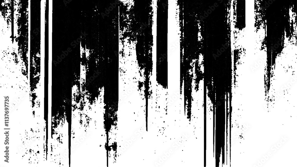 Fototapeta premium Grunge black and white urban vector texture. design brush strokes. Overlay texture. Faded black-white dyed paper texture. Sketch grunge design. Use for poster, cover, banner, mock-up, stickers layout.
