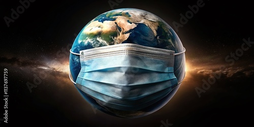 Surreal Earth Mask: Coronavirus Pandemic Global Impact Photography
