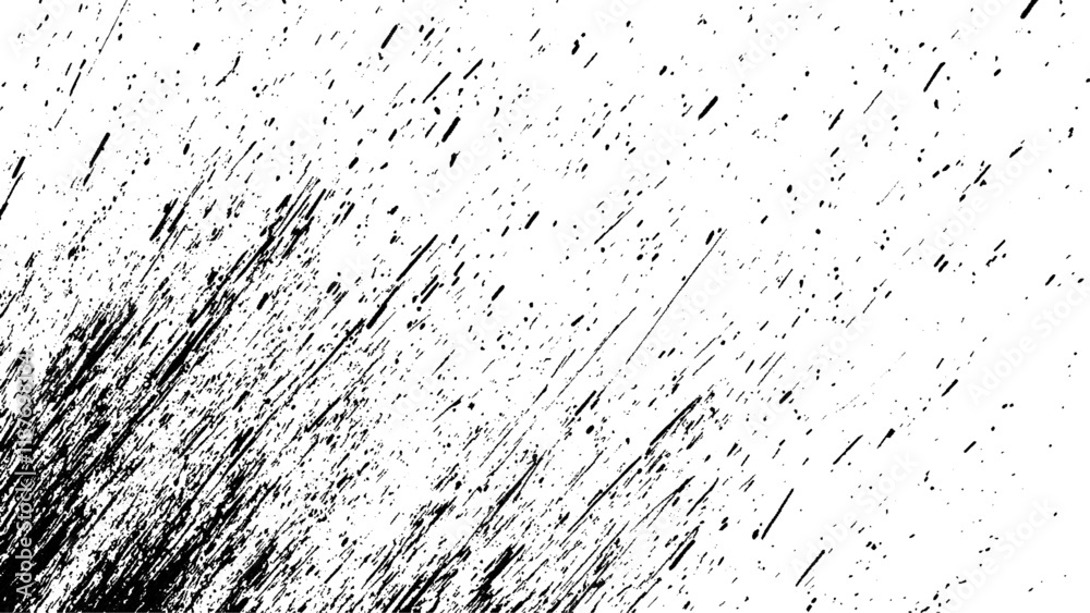 Naklejka premium Grunge black and white urban vector texture. design brush strokes. Overlay texture. Faded black-white dyed paper texture. Sketch grunge design. Use for poster, cover, banner, mock-up, stickers layout.