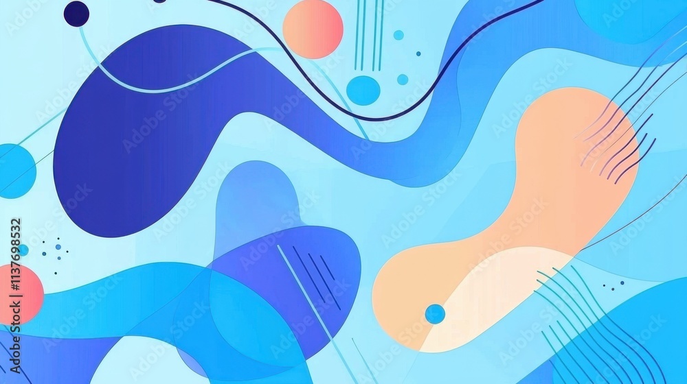 Abstract Blue Geometric Background with curved lines vector presentation design, light blue background Abstract Blue Geometric Background with curved lines vector presentation design, light blue background