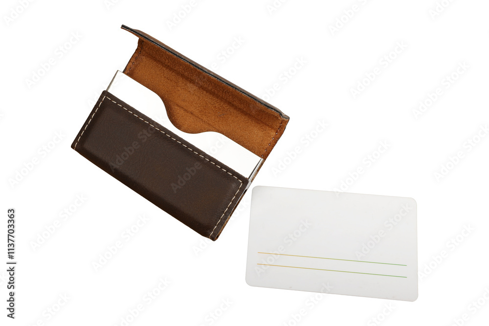 Leather wallet and credit card holder, blank for mockup. isolated white background. Leather wallet and credit card holder, blank for mockup. isolated white background.