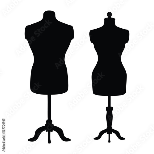 Mannequin silhouette illustration isolated on a white background