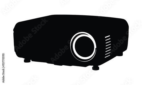 Portable projector silhouette illustration isolated on a white background